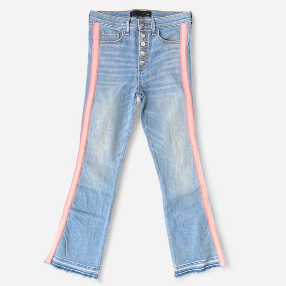 Veronica Beard Carolyn 10" Baby Boot Raw Hem Cropped Jeans Blue Size 26 - Picture 1 of 10